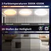 Demonstration of different color temperatures and brightness levels of an LED ceiling light. Produktbild-Vorschau