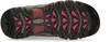 The sole of a brown KEEN Targhee III Mid WP hiking boot for women. Voir les images du produit