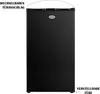 A black PRIMO mini-fridge is shown from the front against a white background. Text overlays indicate features. Produktbild-Vorschau