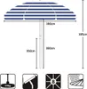 Sekey Sonnenschirm Rund Ø 160 cm Terrassen Gartenschirm Produktbild-Vorschau 7