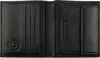 An open black leather wallet showing the interior card slots and compartments. Produktbild-Vorschau
