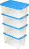 BigDean Eurobox mit Deckel und Rollen Stahlgrau 60x40x33cm Produktbild-Vorschau 1