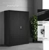 Armoire métallique à dossiers 4 niveaux 140x90x40cm - noir Voir les images du produit 4