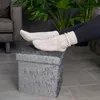 Intirilife skládací sedací taburet 30x30x30 cm v sametově Náhled obrázku produktu 4