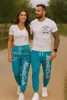 Herren Jogginghose | Monte Carlo 592  Türkis/Weiss XXL Produktbild-Vorschau 6