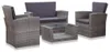vidaXL 4-tlg. Garten-Lounge-Set mit Kissen Poly Rattan Grau Produktbild-Vorschau 8