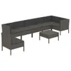 vidaXL 8-tlg. Garten-Lounge-Set mit Auflagen Poly Rattan Produktbild-Vorschau 3