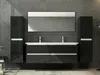 120 cm Badmöbel Set Schwarz Hochglanz Doppel Waschbecken Produktbild-Vorschau 6