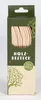 A product package for wooden cutlery, featuring a cut-out window showing the product inside and decorative tree graphics. Produktbild-Vorschau
