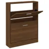 vidaXL Botník hnedý dubový vzhľad 59x17x81 cm materiál na Náhľad obrázku produktu 3