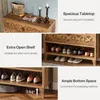 Collage of images showing different features of a wooden shoe cabinet. Podgląd zdjęcia produktu