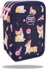 A close-up view of a pencil case with a corgi dog pattern. Náhled obrázku produktu