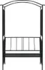 vidaXL Ružový oblúk s lavičkou čierny 128x50x207 cm železo Náhľad obrázku produktu 1