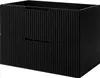 A black vanity cabinet with two drawers is shown against a white background. Produktbild-Vorschau