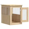 A wooden dog crate with a door that is slightly ajar, shown from a front-side angle. Náhled obrázku produktu