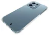 A transparent phone case with a phone inside, shown from a diagonal angle. Produktbild-Vorschau