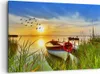 Bild auf Leinwand - Leinwandbild - Boot See Sonnenuntergang Produktbild-Vorschau 1