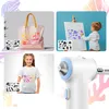 A collage showing an airbrush marker set being used to decorate various items. Voir les images du produit