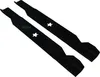 Two black lawn mower blades are shown against a white background. Produktbild-Vorschau