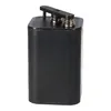 A black 9-volt battery with two spring-loaded terminals and a black plastic connector on top, set against a white background. Voir les images du produit