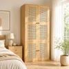Armadio in rattan, pensile con appendiabiti e cassetti, Anteprima dell’immagine prodotto 1