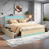 Fortuna Lai Polsterbett Doppelbett 140x200 mit LED-Kopfteil Produktbild-Vorschau 1