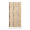 A tall, narrow cabinet with multiple small compartments, each with a lock, presented against a white background. Náhled obrázku produktu