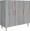 vidaXL Credenza Grigio Sonoma 90x34x80 cm Materiale a base Anteprima dell’immagine prodotto 2