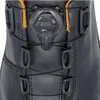 Close-up of the lacing system and closure mechanism of a black boot. Anteprima dell’immagine prodotto