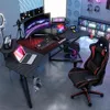 Bureau gaming 180 x 70 x 74 cm, bureau debout, grand bureau Voir les images du produit 10