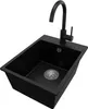 PRIMAGRAN Granitspüle Schwarz 38x50cm, Spülbecken 1 Becken Produktbild-Vorschau 1