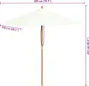 vidaXL Slunečník s dřevěnou tyčí 150x200 cm Písková bílá Náhled obrázku produktu 7