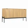 A wooden sideboard with black metal legs against a white background. Anteprima dell’immagine prodotto