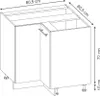 Eckunterschrank Vicco Fame-Line Schwarz gestreift 80.5 cm , Produktbild-Vorschau 3