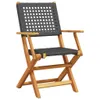 A single folding chair made of wood and rattan, shown from the front on a white background. Podgląd zdjęcia produktu