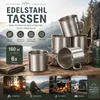 6 Camping Becher Stahl Campingbecher Kaffebecher Espresso Produktbild-Vorschau 7
