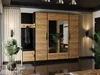 KIER FURNITURE Šatní Skříň, Craft Zlatý Dub + Černá Látka - Náhled obrázku produktu 1