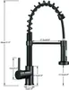 Küchenarmatur Schwarz 360° Wasserhahn Ausziehbar Brause Produktbild-Vorschau 2