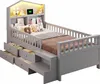 A child's bed with storage drawers and a headboard with lights. Anteprima dell’immagine prodotto