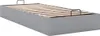 A gray bed frame with wooden slats is shown from a diagonal angle against a white background. Produktbild-Vorschau