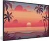 MuchoWow® MuchoWow® Gerahmtes Poster Retro - Strand - Sonne Produktbild-Vorschau 1
