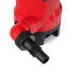 Close-up view of the outlet nozzle and connector of a red submersible pump. Podgląd zdjęcia produktu
