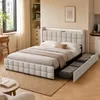 ProximaX Polsterbett 140x200 cm Beige mit RGB-LED, USB & 4 Produktbild-Vorschau 4