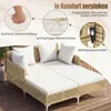 COSTWAY Gartenliege wetterfest für 2 Personen, Polyrattan Produktbild-Vorschau 6
