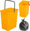 Three yellow buckets and a black trash bag are shown against a white background. Produktbild-Vorschau