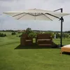 An outdoor patio set with a large cantilever umbrella on a golf course. Produktbild-Vorschau