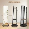 COSTWAY Garderobenständer mit Ganzkörperspiegel, Produktbild-Vorschau 3