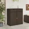vidaXL Mobile da giardino marrone 105x55x113 cm in poly Anteprima dell’immagine prodotto 10