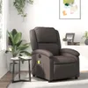 vidaXL Sedia per massaggi marrone scuro in vera pelle Anteprima dell’immagine prodotto 8
