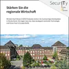 A corporate building with a sign and promotional text about the regional economy. Produktbild-Vorschau